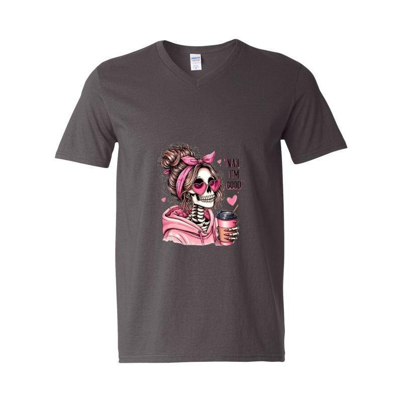 I am good Skull V-Neck T-Shirt