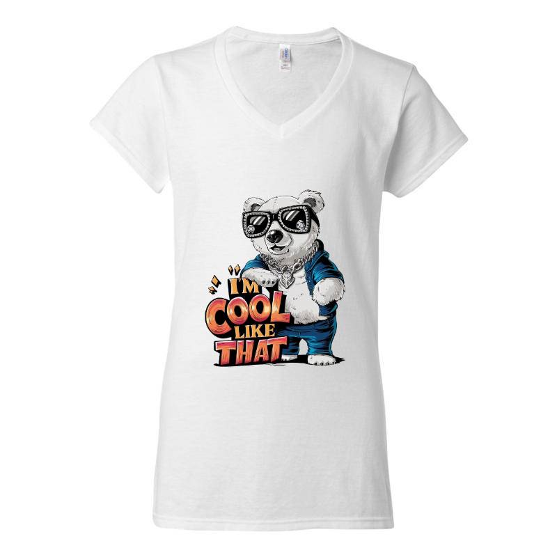 Cool Panda V-Neck T-Shirt