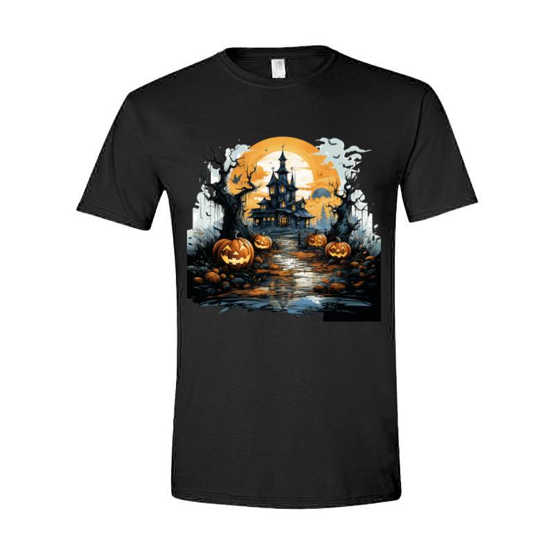 Halloween Castle Pumpkin Lantern T-Shirt