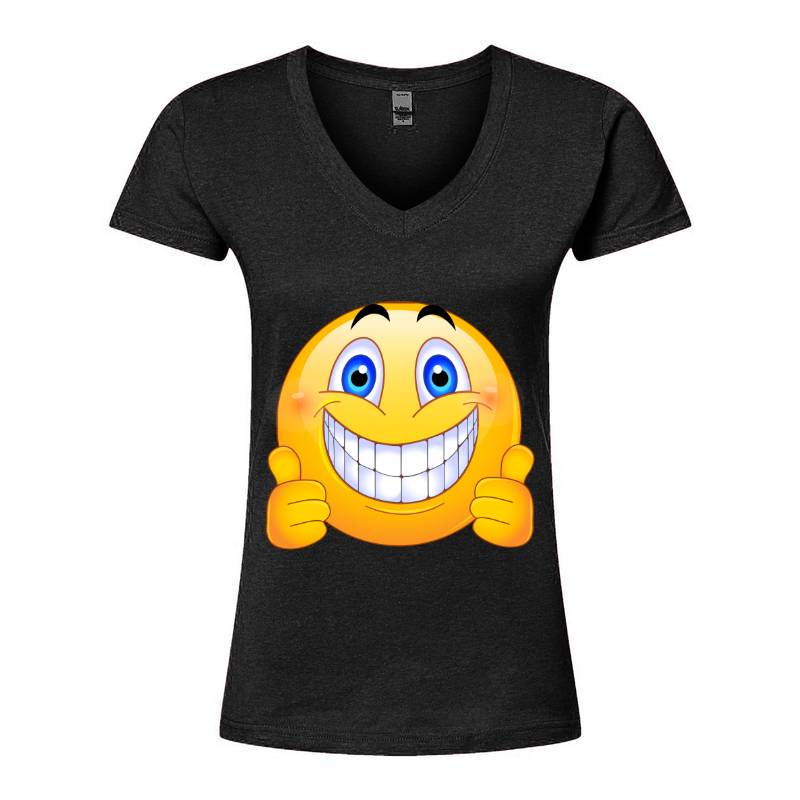 Smile Happy Yes V-Neck T-Shirt