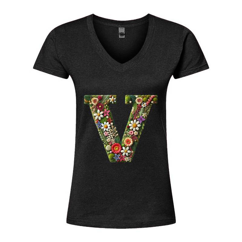 Letter V V-Neck T-Shirt