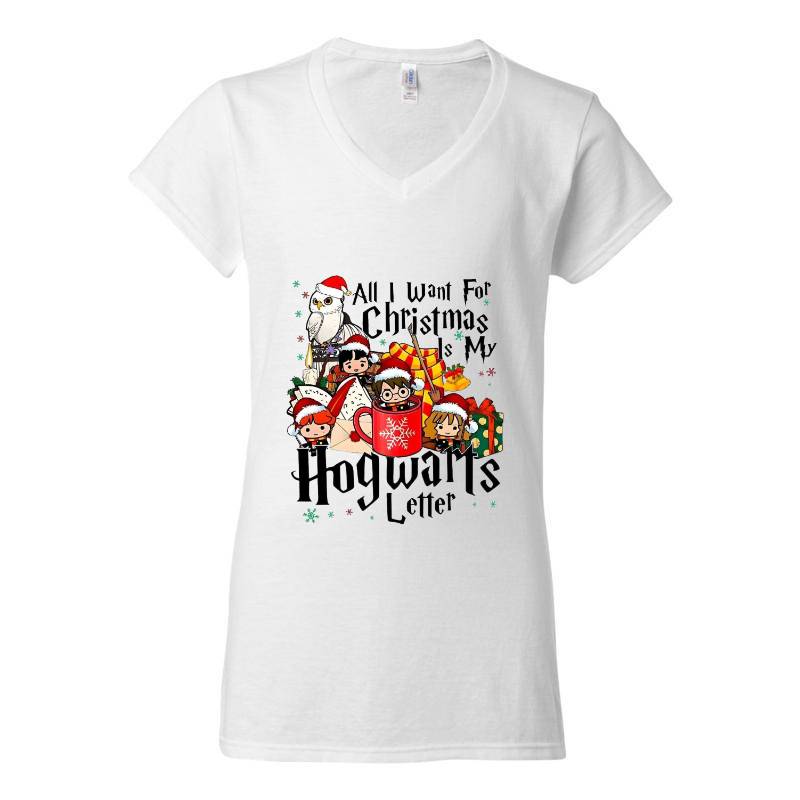 Christmas Hogwarts V-Neck T-Shirt