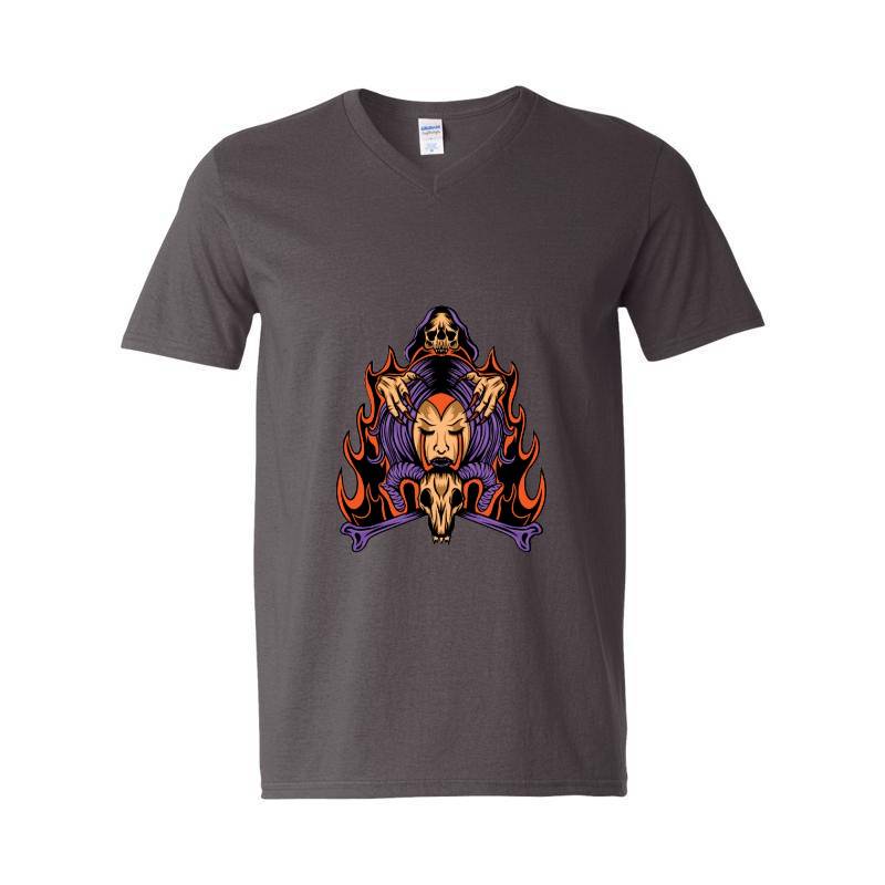 Wizard Skull V-Neck T-Shirt