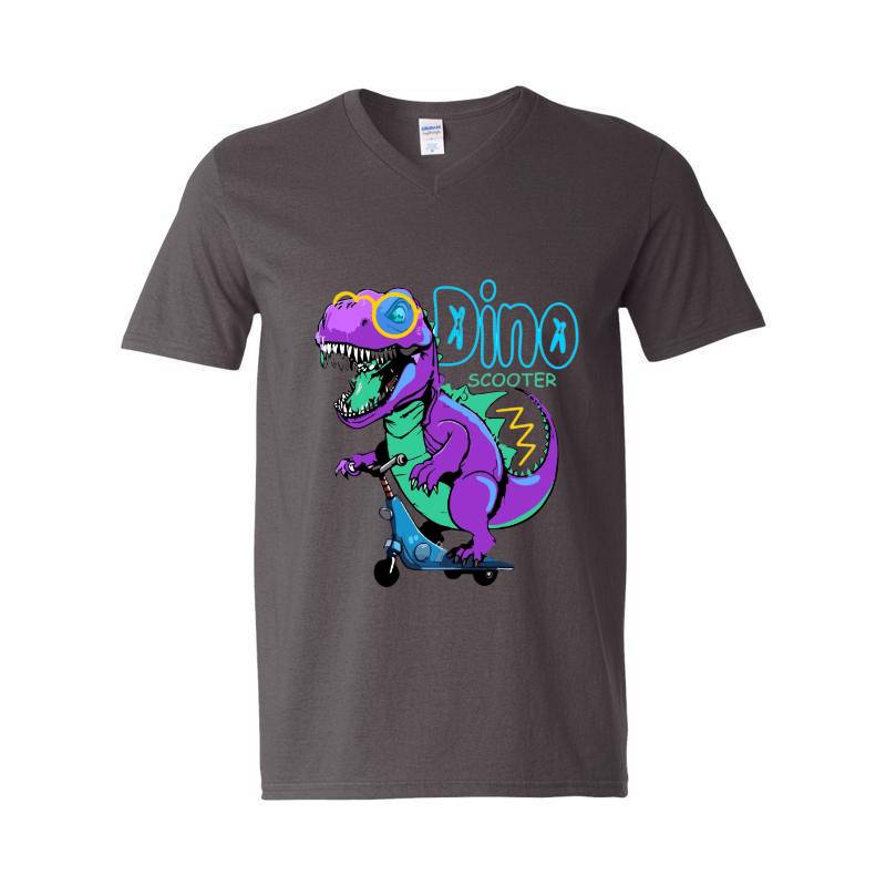 Dino Scooter V-Neck T-Shirt