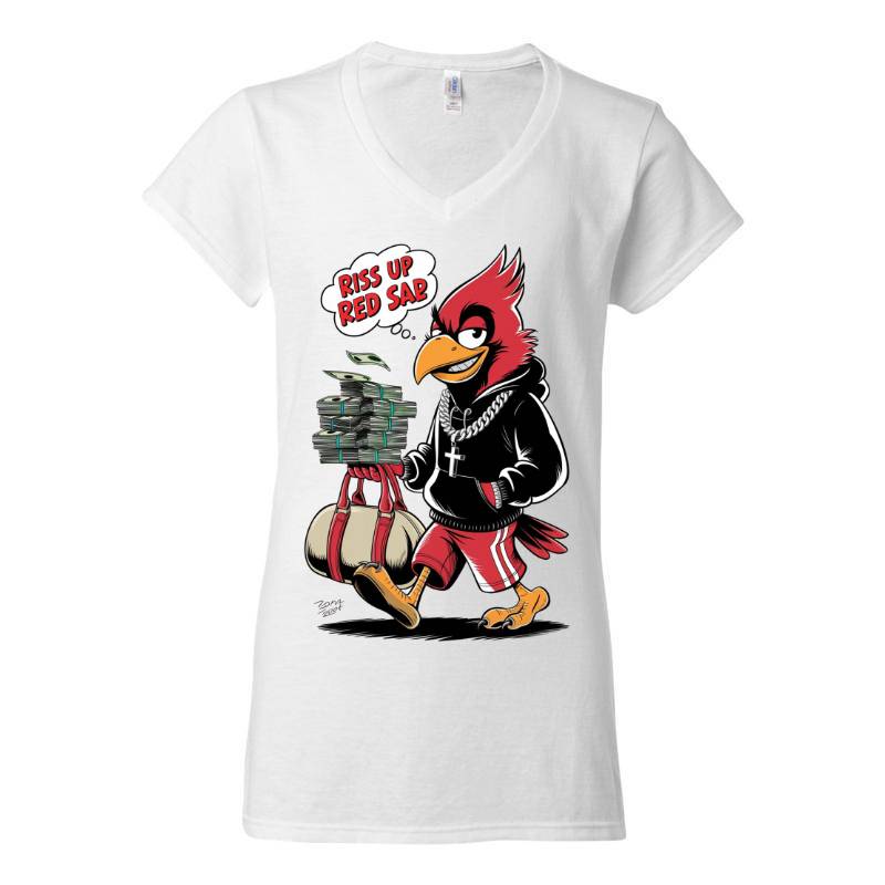 Riss Up Red Sar V-Neck T-Shirt