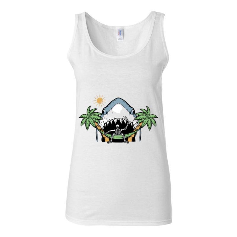 Shark and Skull Tank Top T-Shirt