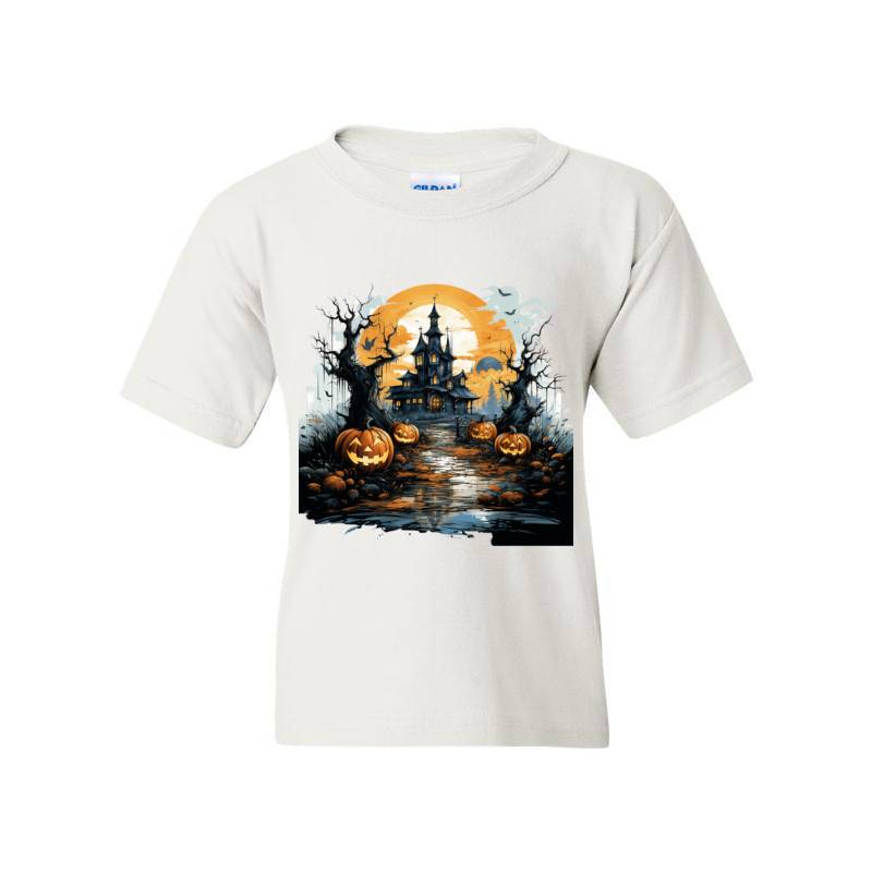 Halloween Castle Pumpkin Lantern T-Shirt