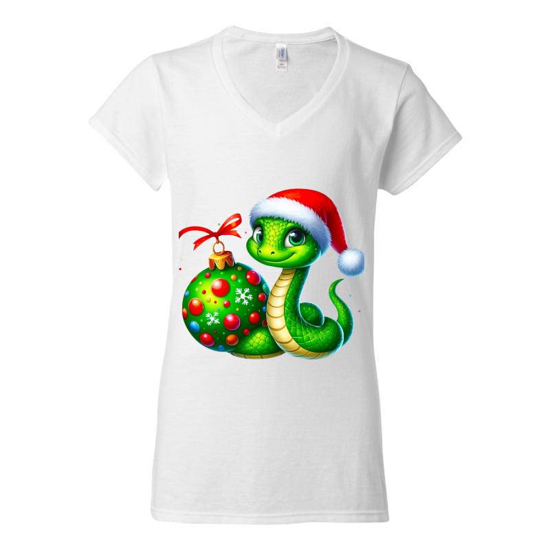 Christmas Snake V-Neck T-Shirt