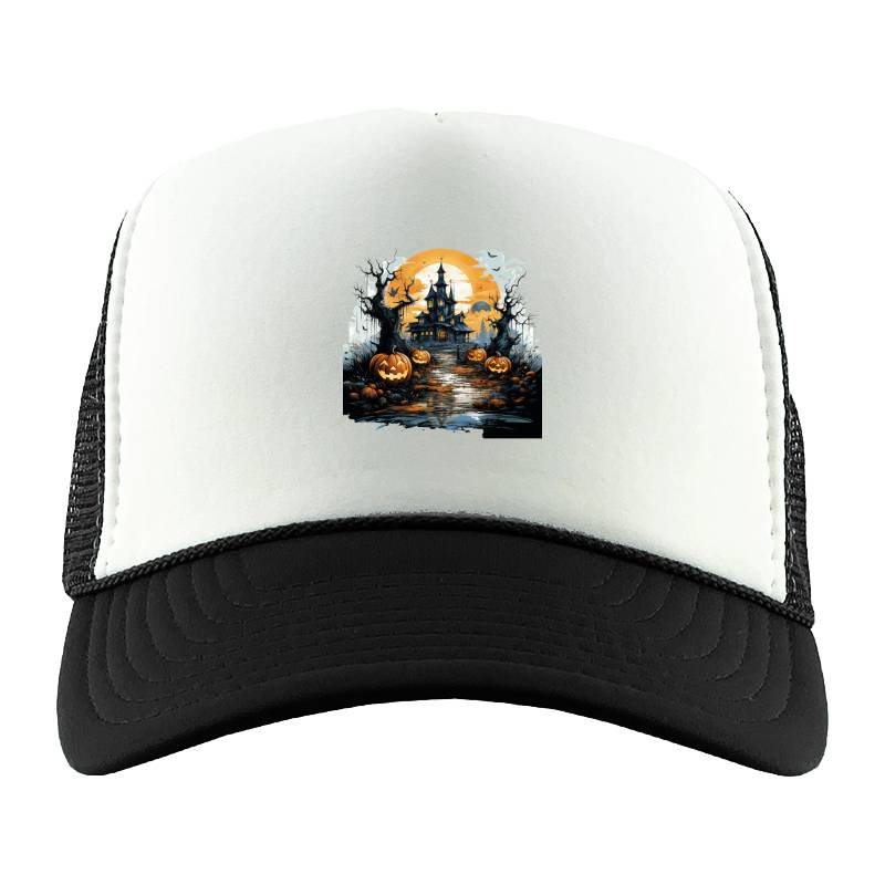 Halloween Castle Pumpkin Lantern Trucker Hat