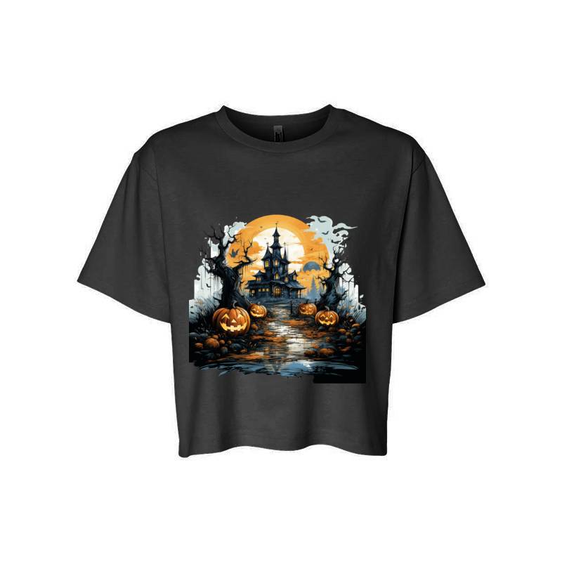 Halloween Castle Pumpkin Lantern T-Shirt