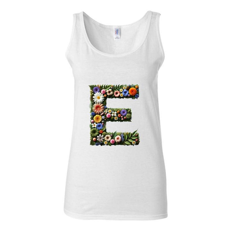 Letter E Tank Top T-Shirt