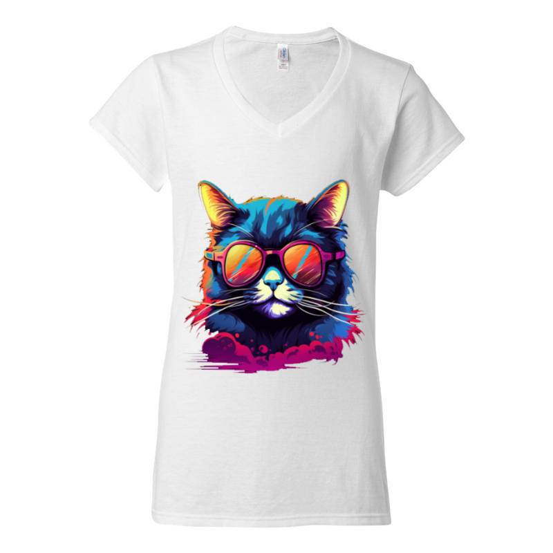 Sly Cat V-Neck T-Shirt