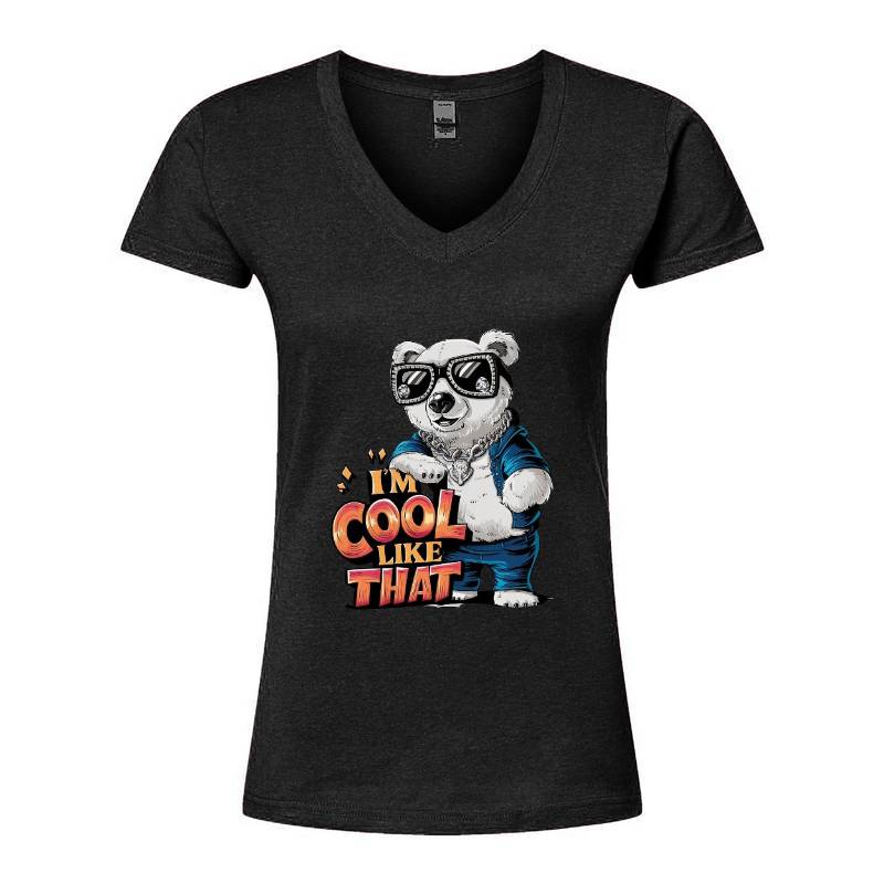 Cool Panda V-Neck T-Shirt