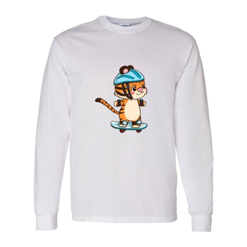 Skating Cat Long Sleeve Shirt
