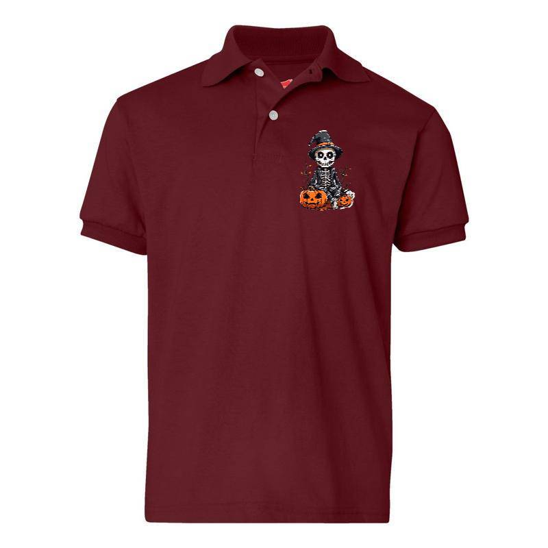 Skeleton Halloween Polo T-Shirt