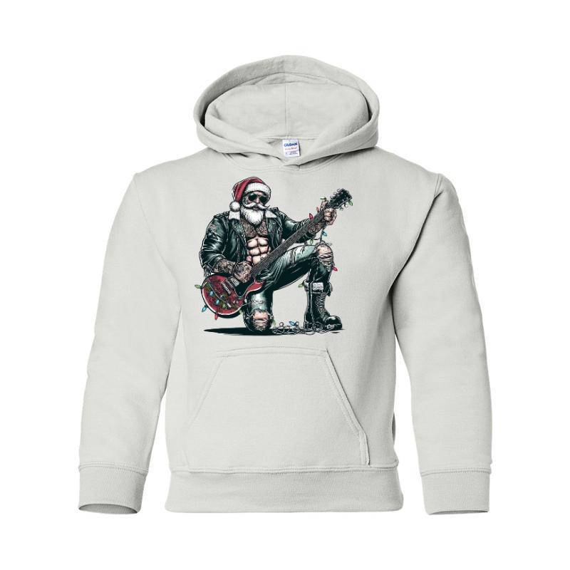 Guitar Santa Claus Hooded Sweatshirt