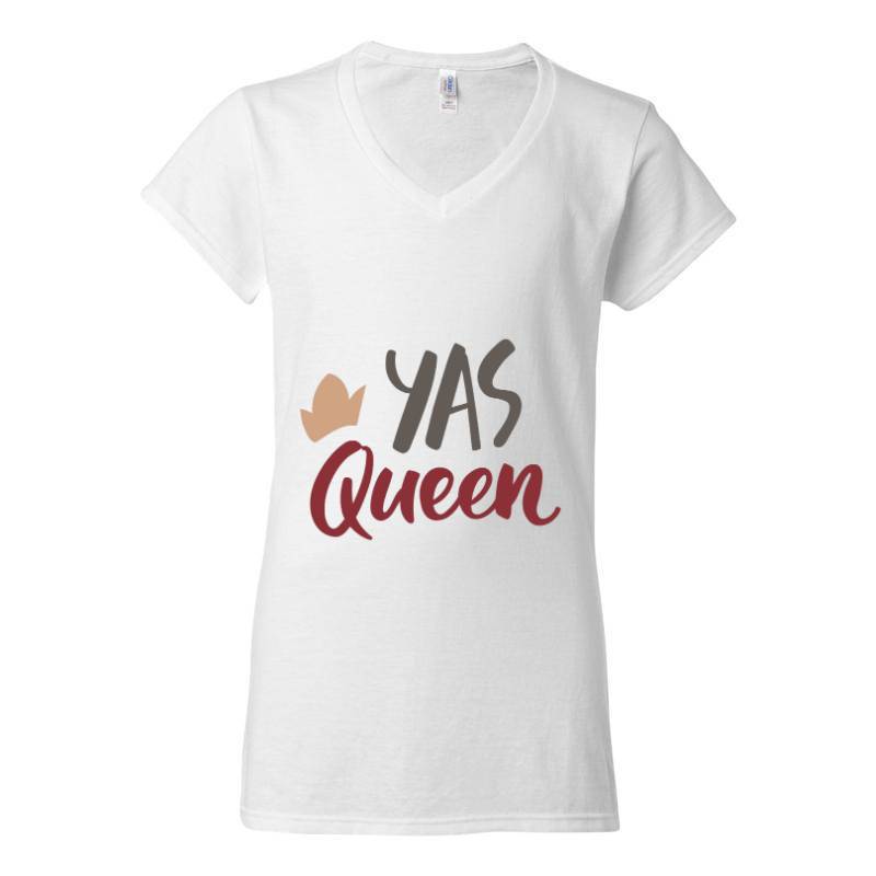 YAS QUEEN V-Neck T-Shirt