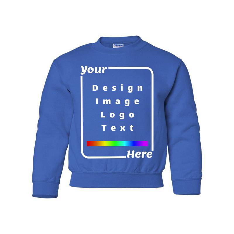 Your Design Here Multi Color Youth Crewneck Sweatshirt 