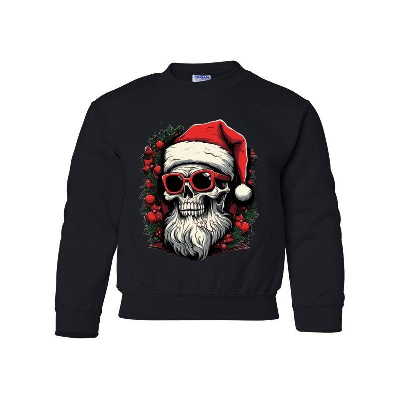 Skull Snat Claus Youth Crewneck Sweatshirt 