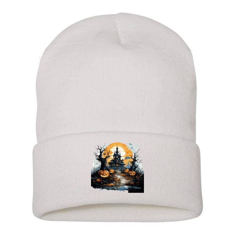 Halloween Castle Pumpkin Lantern Beanie