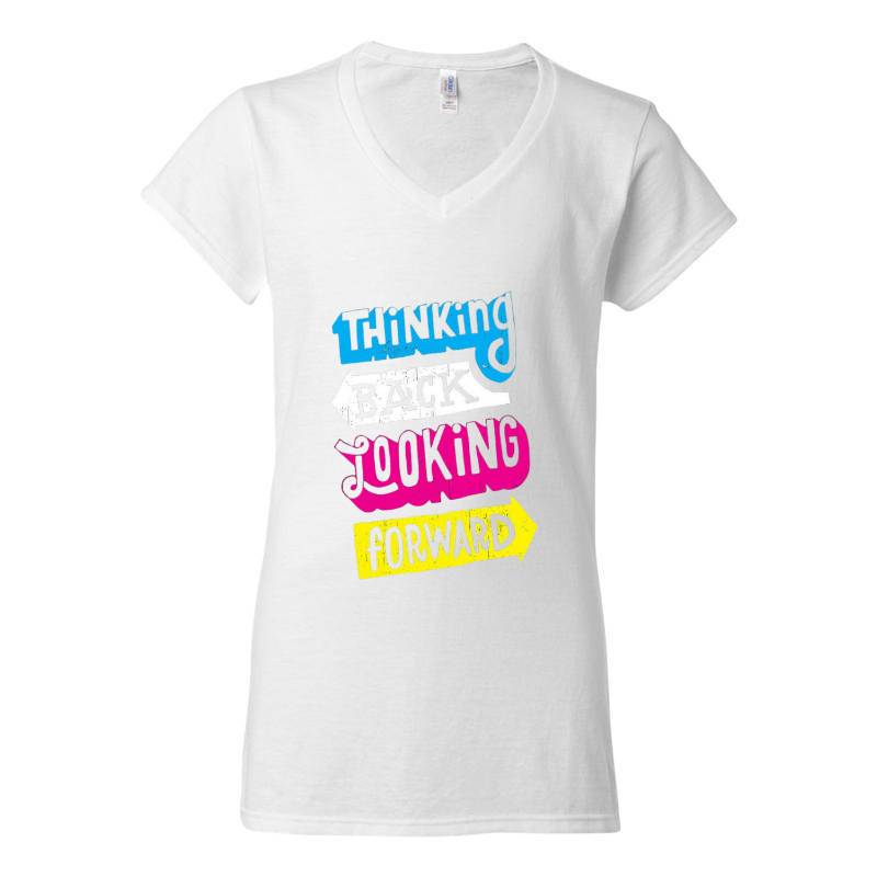 Thinking Back Looking Forward V-Neck T-Shirt