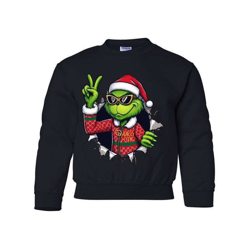 Grinch Peace Youth Crewneck Sweatshirt 