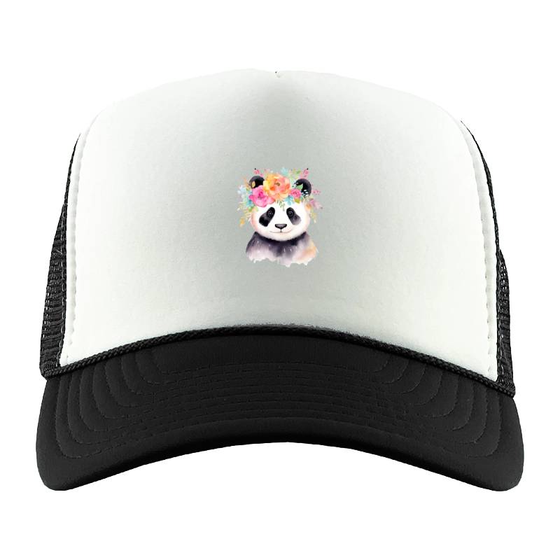 Panda with flowers Trucker Hat