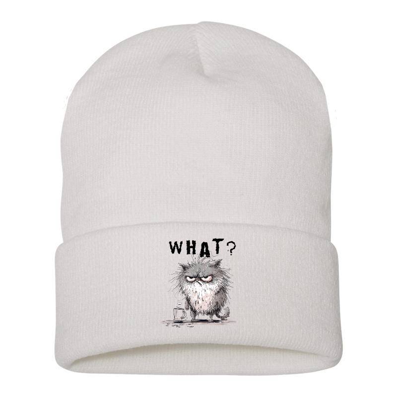 Funny Cat Coffee Sarcastic Meme Frazzled Cat Debie Beanie