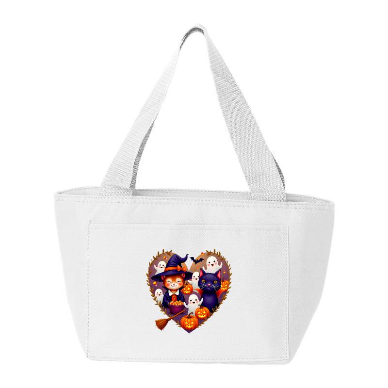 Funny Cat Halloween Doodles Heart Costume Tank Top Cooler Bag