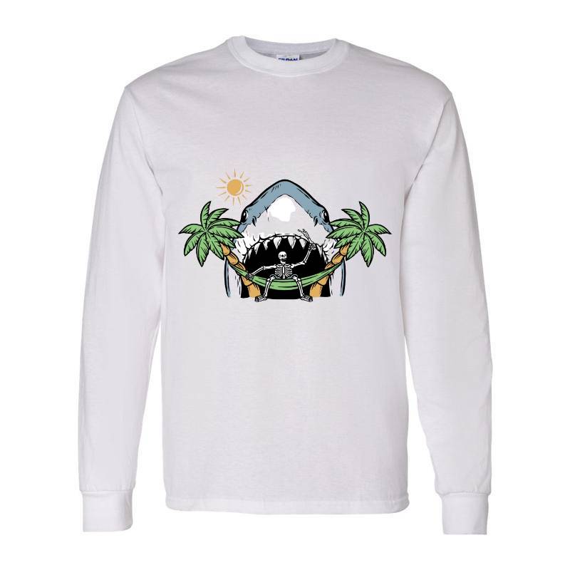 Shark and Skull Long Sleeve Shirt
