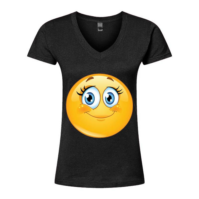 Cute Smiley Emoji V-Neck T-Shirt