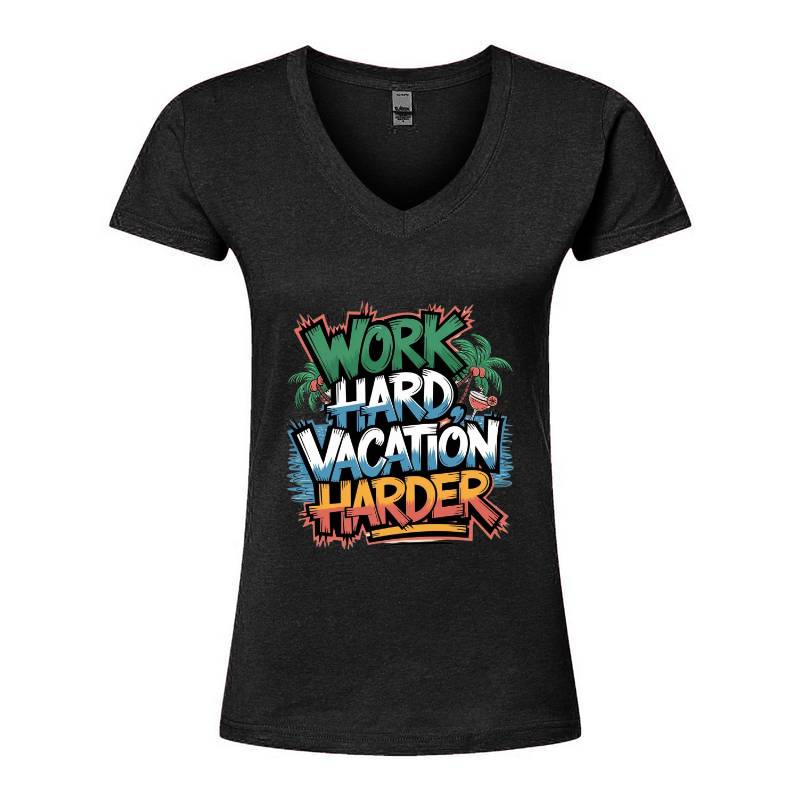 Work Hard Vacation Harder V-Neck T-Shirt