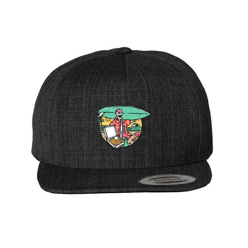 Surfer Skull and Pizza Classic Cap