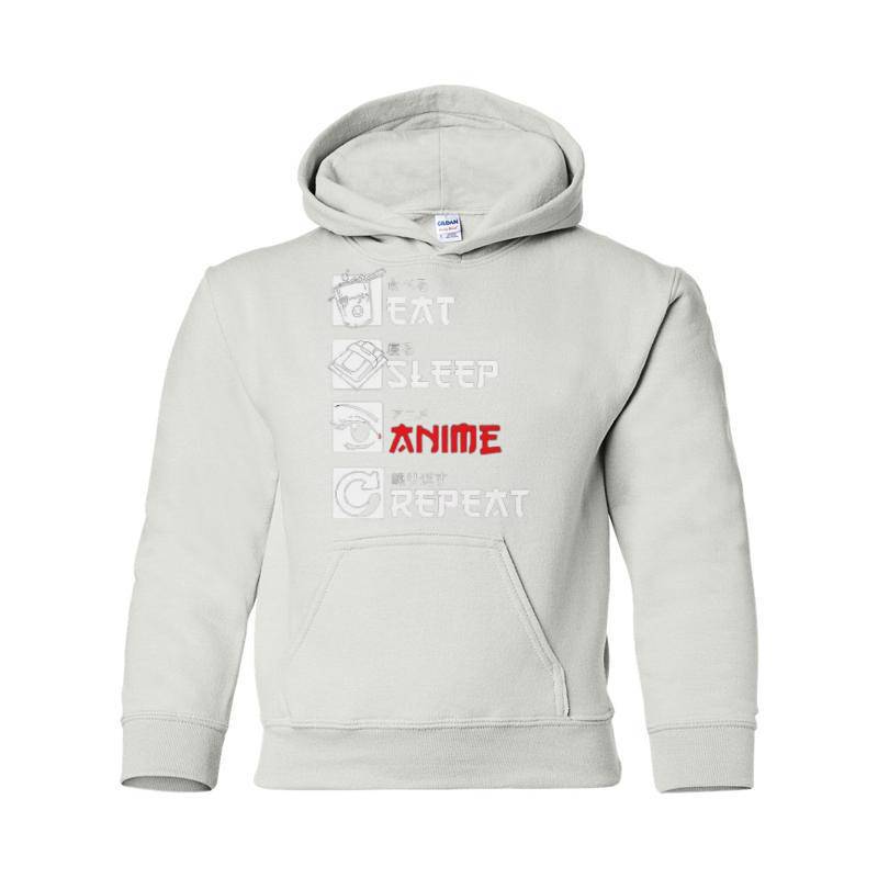 Eat Sleep Anime Repeat Hooded Sweatshirt