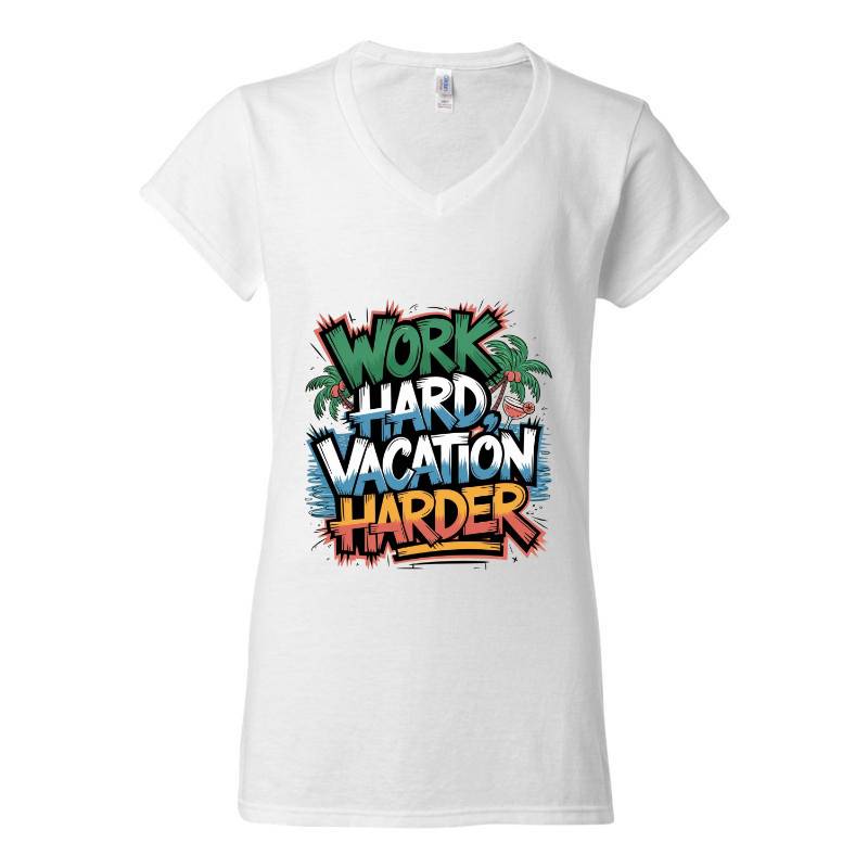 Work Hard Vacation Harder V-Neck T-Shirt