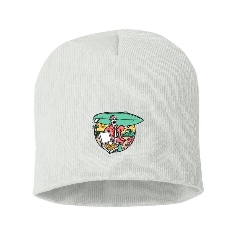 Surfer Skull and Pizza Beanie