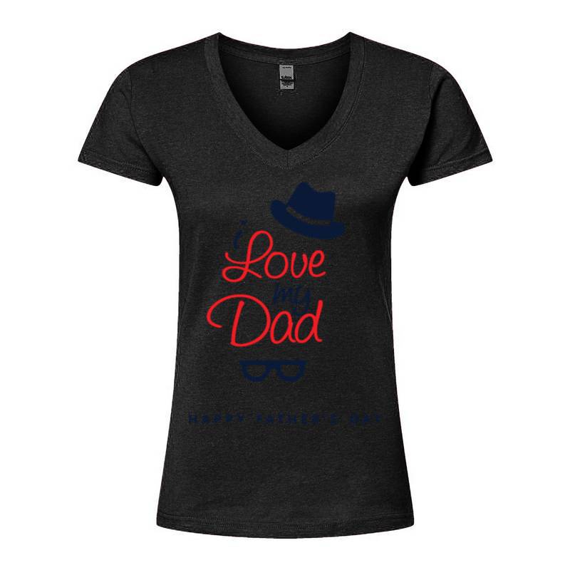 I Love My Dad V-Neck T-Shirt