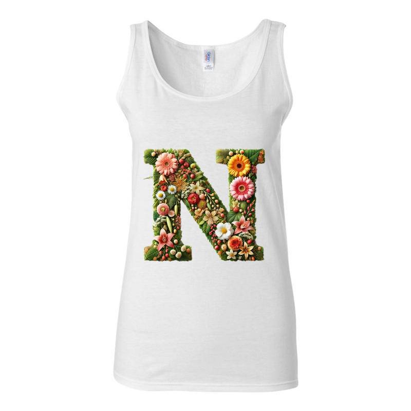 Letter N Tank Top T-Shirt
