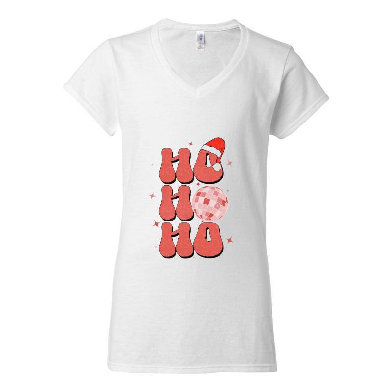 Cristmas Santa Ho Ho Ho V-Neck T-Shirt