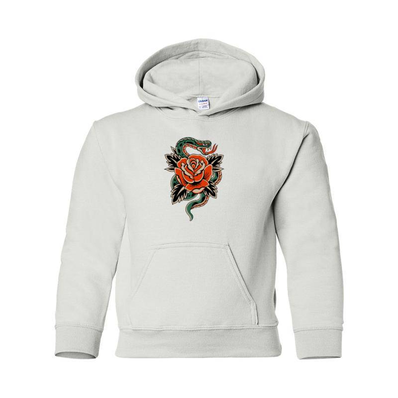 Rose and Snake Hooded Sweatshirt