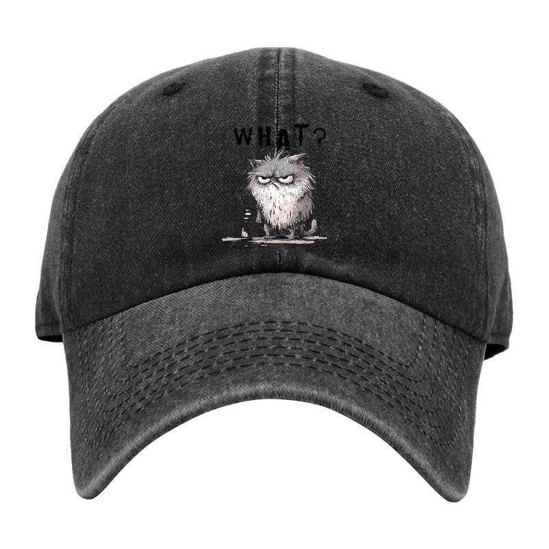 Funny Cat Coffee Sarcastic Meme Frazzled Cat Debie Baseball Cap