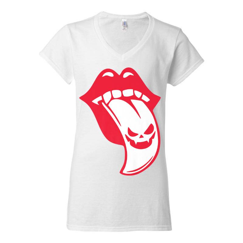 Tongue Out V-Neck T-Shirt