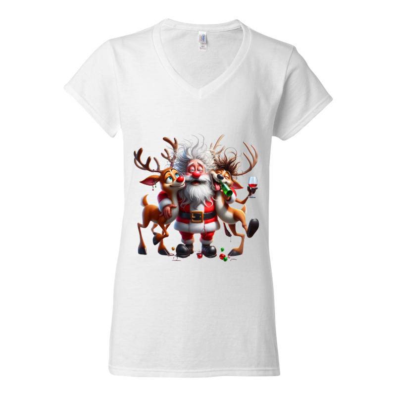 Drunk Santa V-Neck T-Shirt