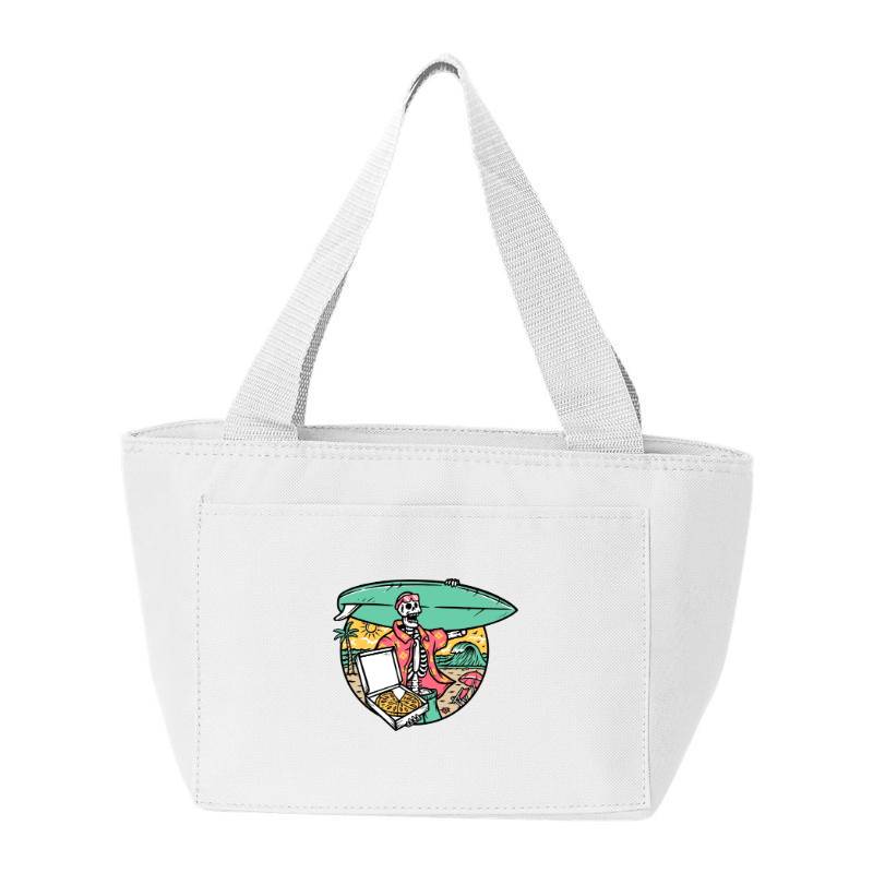 Surfer Skull and Pizza Cooler Bag