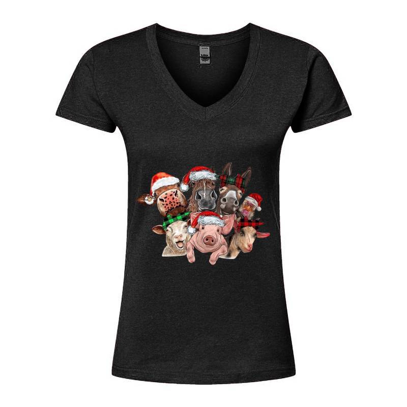 Cristmas Farm V-Neck T-Shirt