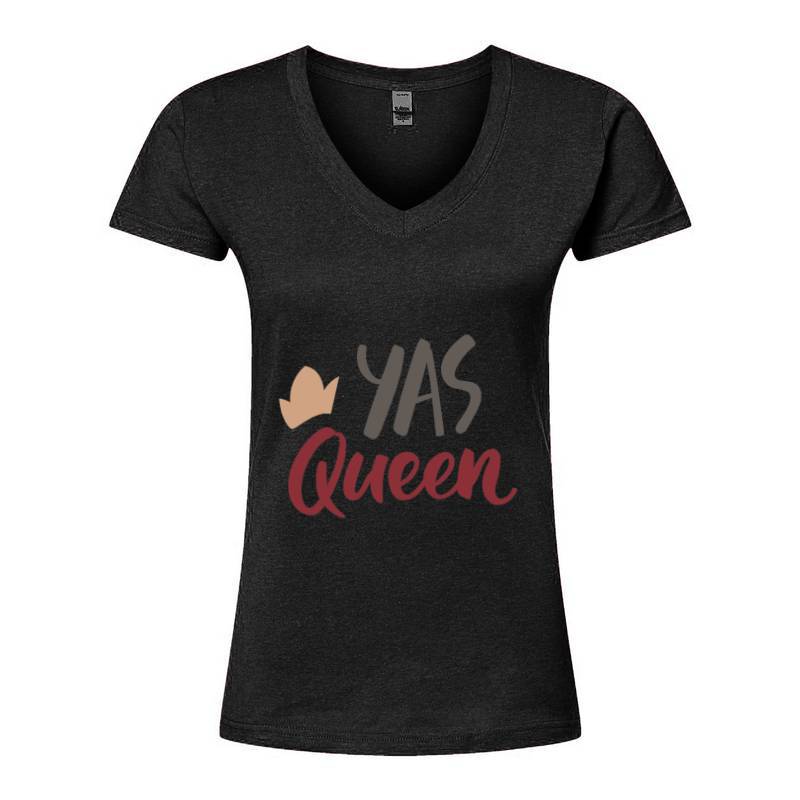 YAS QUEEN V-Neck T-Shirt