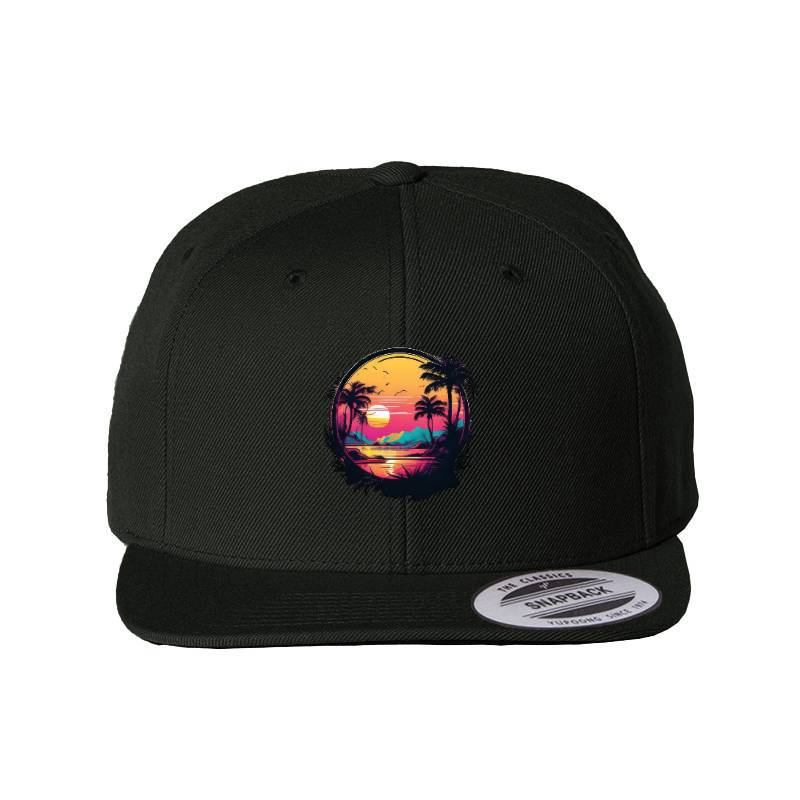 Sunset On The Tropical Island Snapback Cap