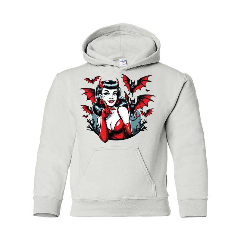 Devil Bats Ladies Fitted Hooded Sweatshirt