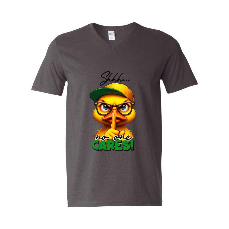 No One Cares Duck V-Neck T-Shirt