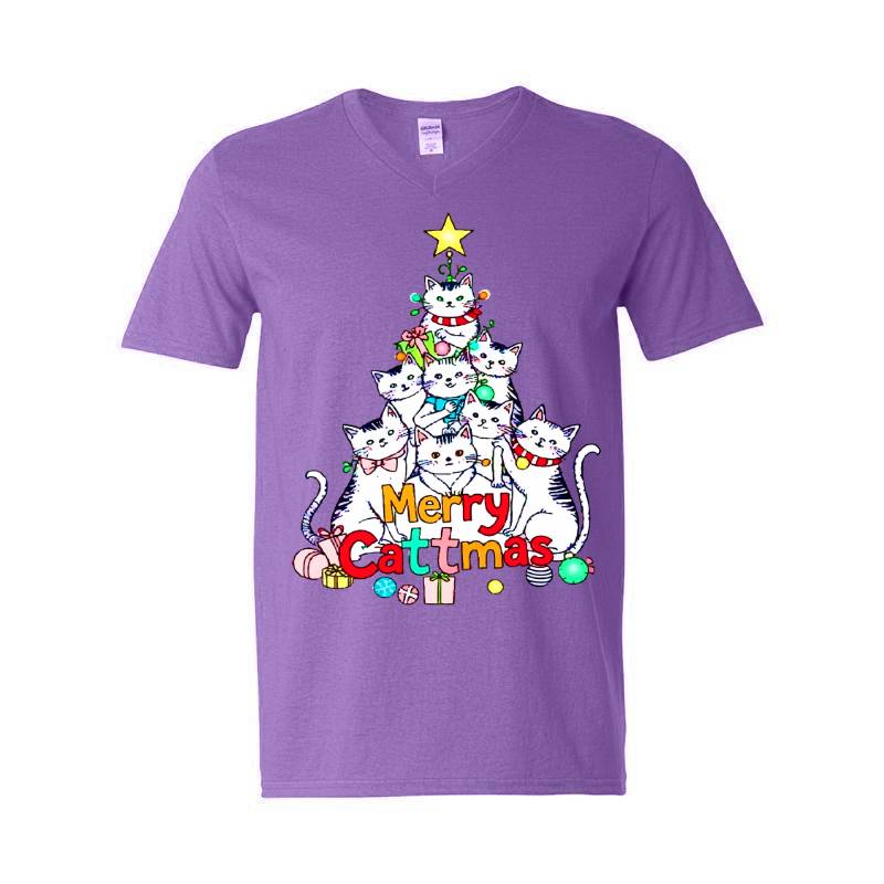 Merry Cattmas V-Neck T-Shirt